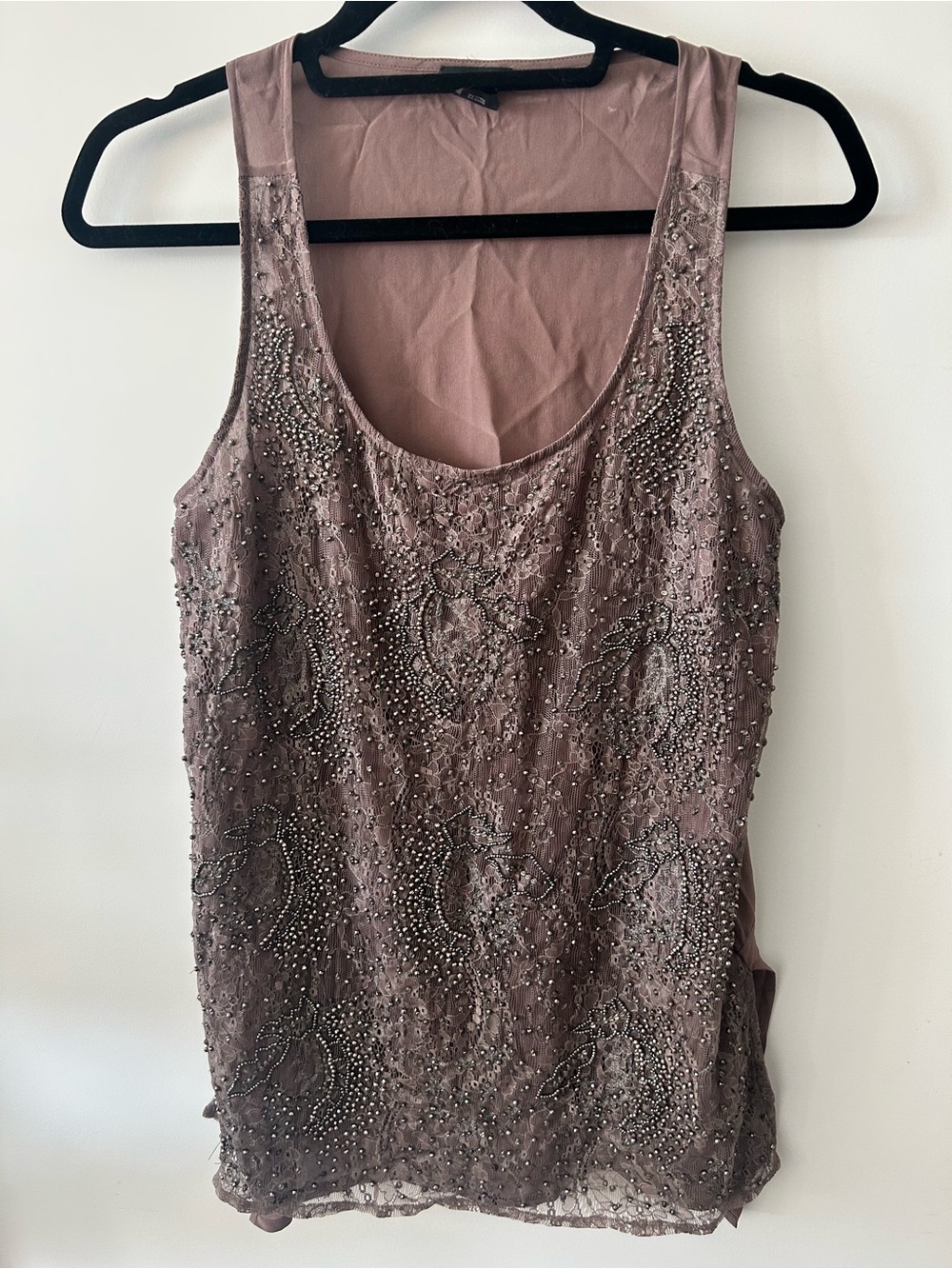 Embellished Mauve Sleeveless Women's Top